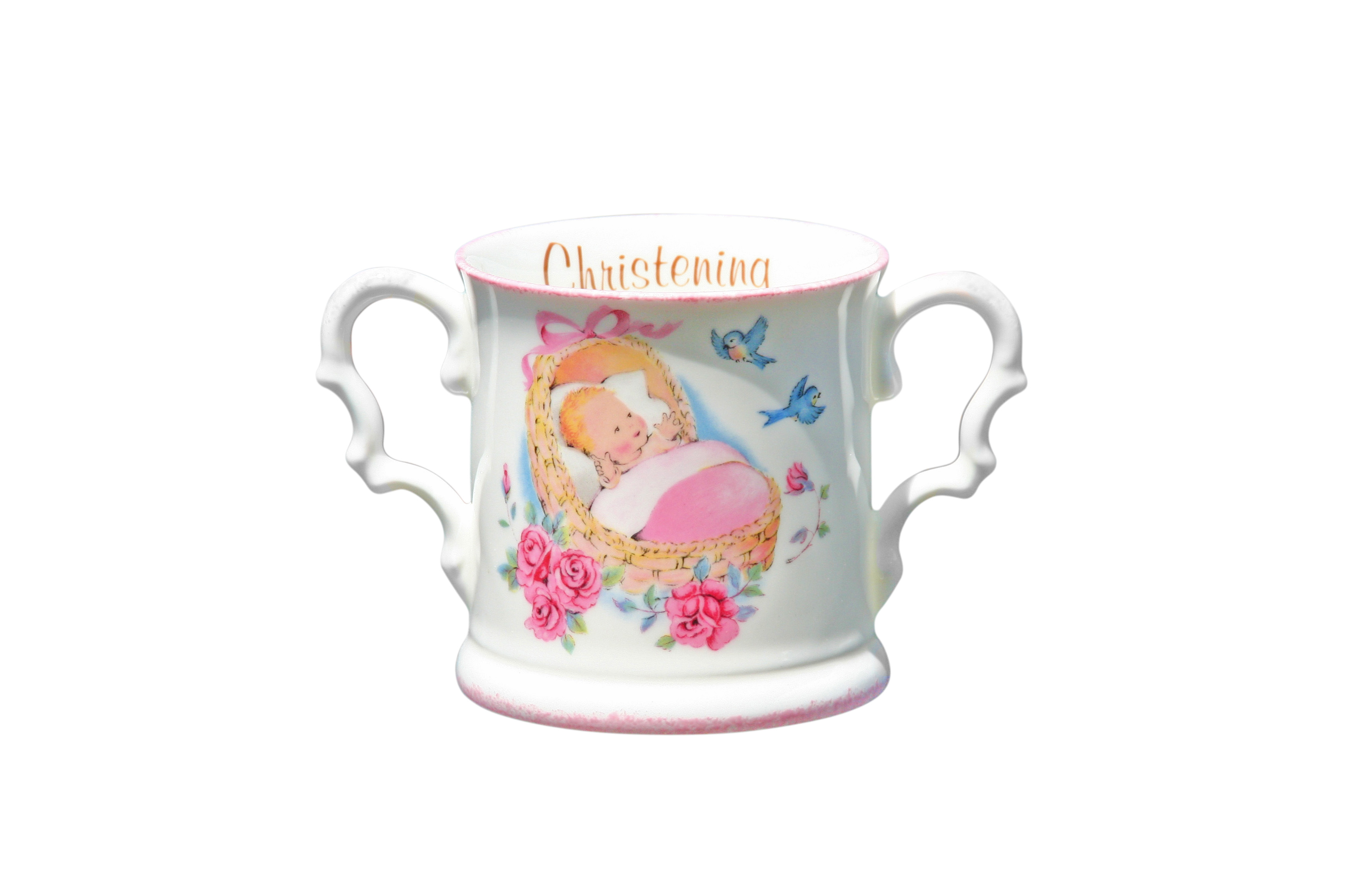 Baby cup Pink Christening - Click Image to Close